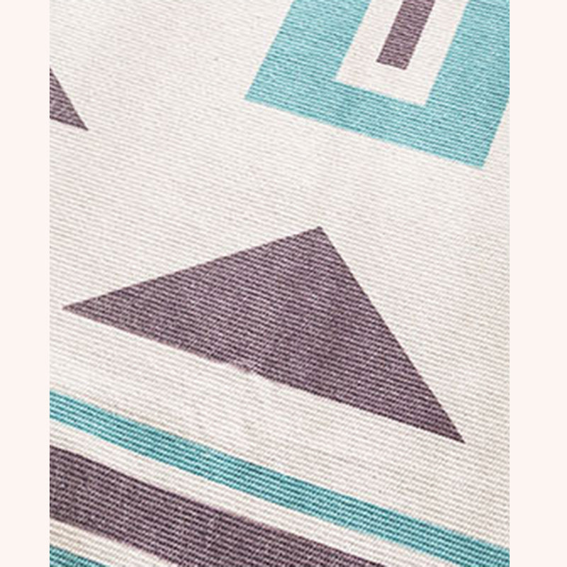 Bohemian Americana Pattern Carpet Purple Polyester Area Rug Fringe Indoor Rug for Home Decor