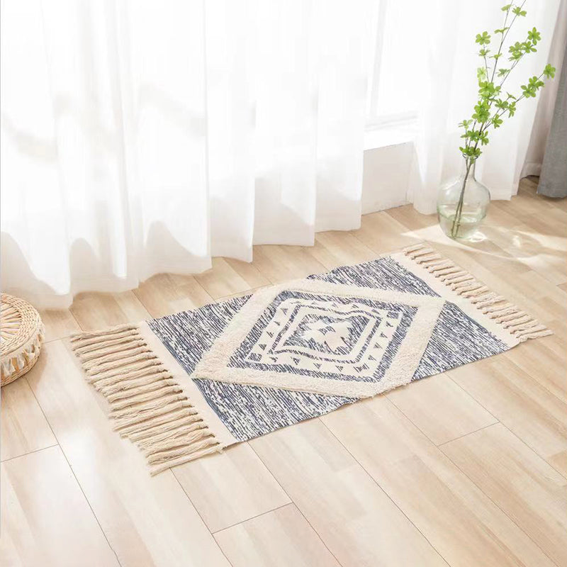 Fancy Boheemse tapijt Green Polyester Americana Print Area Carpet Fringe Rug voor woningdecoratie