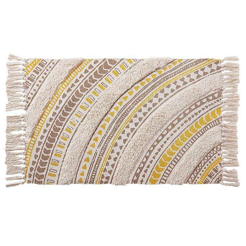 Geel Americana Patroon Area Tapijten Polyester Boheemse vloerkarmtapijt voor thuisdecoratie