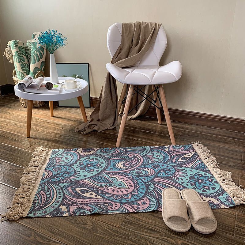Nostalgie Ameicana Patroon Tapijten Boheems vloerkleed Fringe Tapijt voor thuisdecoratie