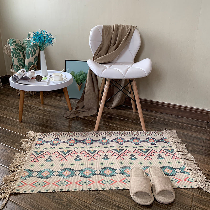 Nostalgie Ameicana Patroon Tapijten Boheems vloerkleed Fringe Tapijt voor thuisdecoratie