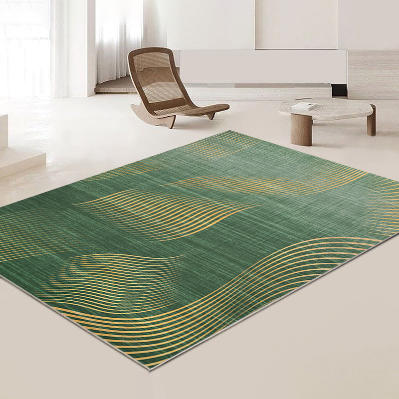 Modern Abstract Pattern Carpet Grey Polyester Rug Anti-Slip Area Rug for Home Decor