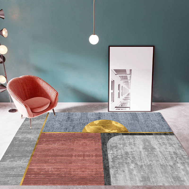 Luxury Geometry Print Carpet Polyester Rug Stain Resistant Area Carpet for Home Decoration