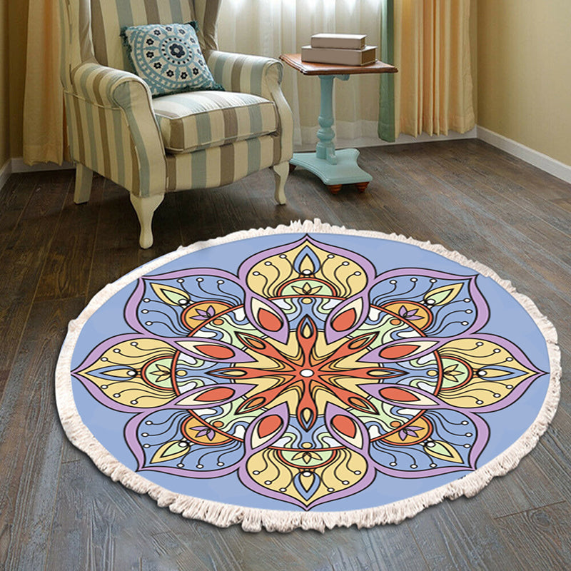 Tapis de salon rond bohème