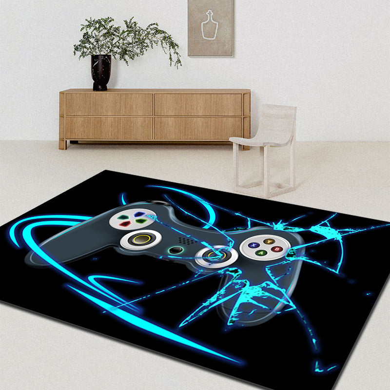 Funky Game Controller Pattern Carpet Polyester Kids Rug Stain Resistant Area Carpet for Living Room