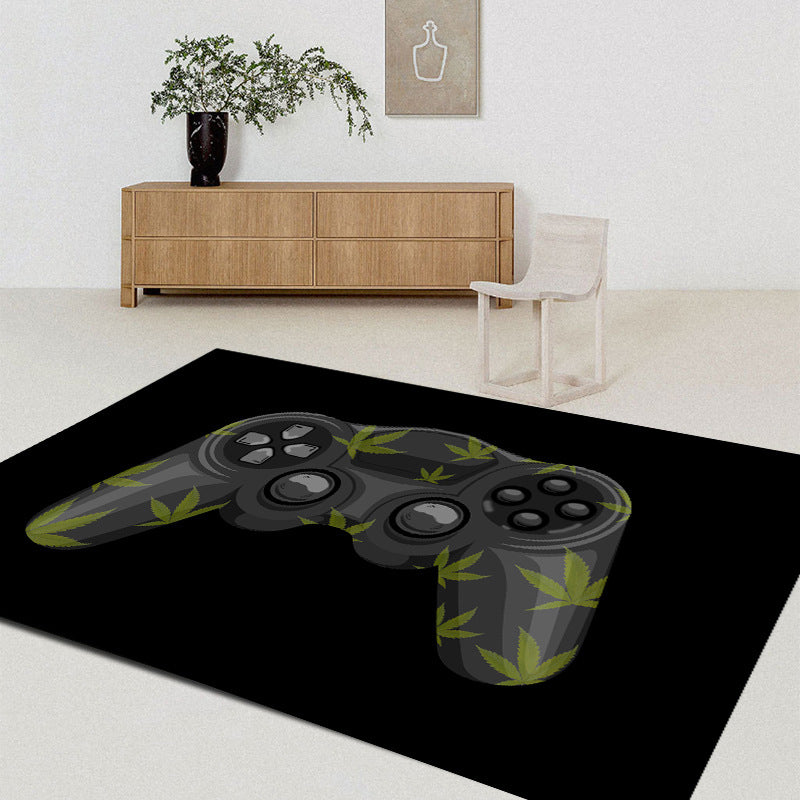 Funky Game Controller Pattern Carpet Polyester Kids Rug Stain Resistant Area Carpet for Living Room