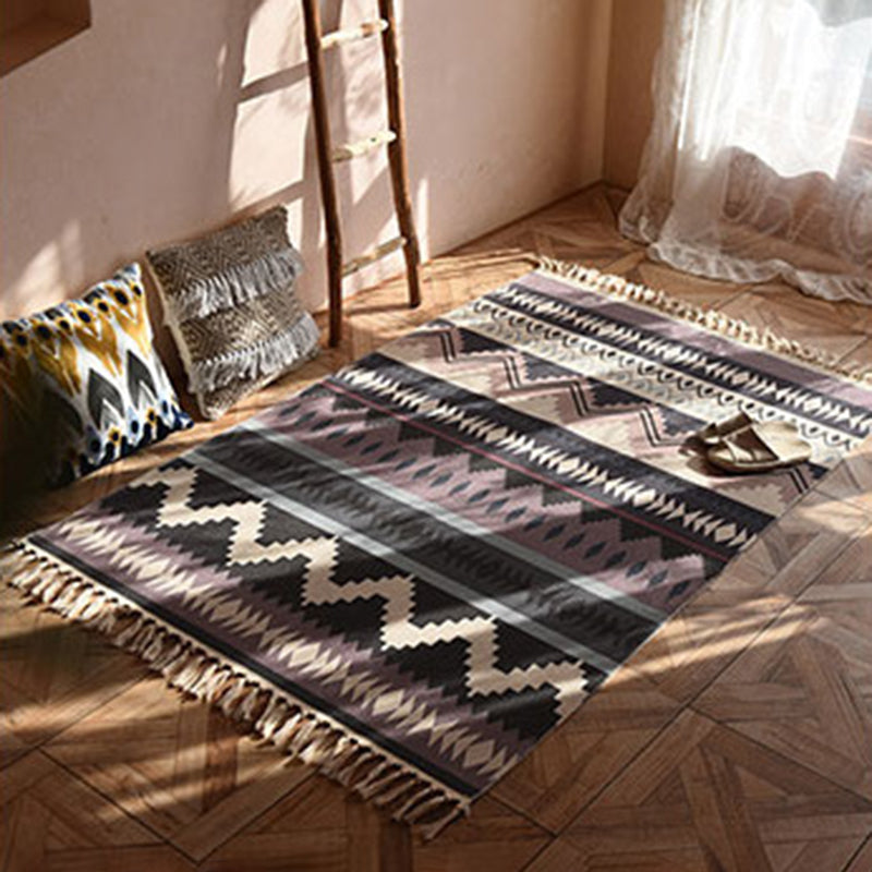 Vintage Americana Gedrukt Rug Cotton Blend Area Tapijt Boheemse Fringe Indoor Tapijt voor thuisdecoratie