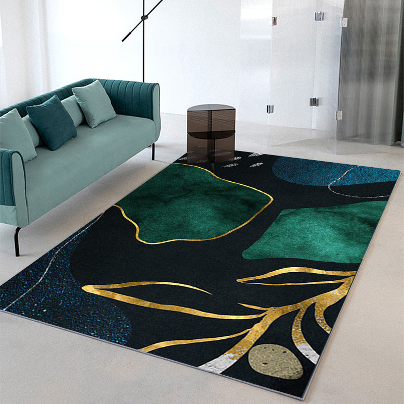 Minimalist Abstract Print Carpet Non-Slip Backing Area Rug Polyster Rug for Living Room