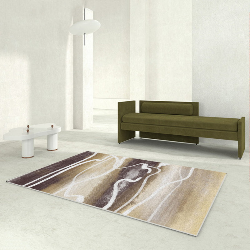 Minimalist Geometric Print Carpet Non-Slip Backing Area Rug Polyster Rug for Living Room