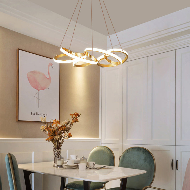 Lámpara de colgación LED lineal dorada en una lámpara de aluminio moderna ajustable con sombra acrílica