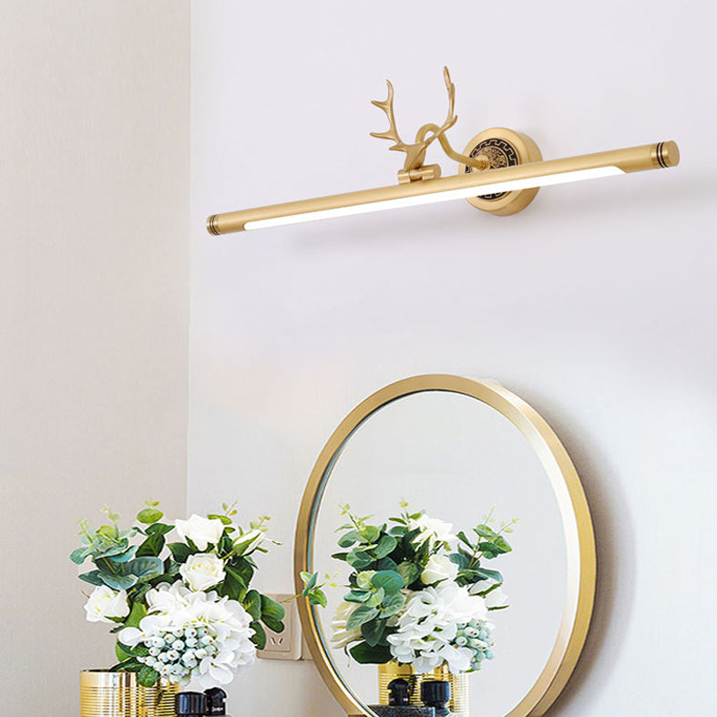 Luces de pared de tocador lineal Simplicidad vintage aplique de pared acrílica con astas para el baño