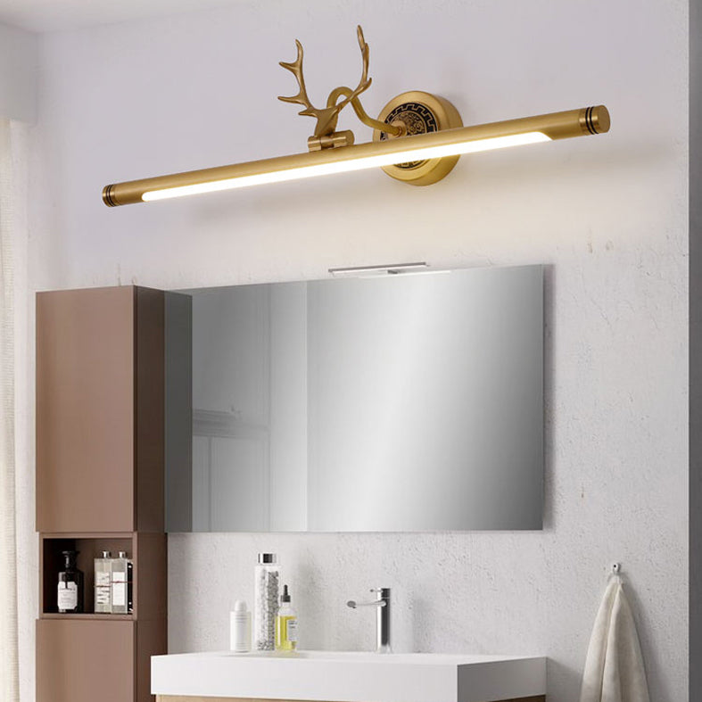 Luces de pared de tocador lineal Simplicidad vintage aplique de pared acrílica con astas para el baño