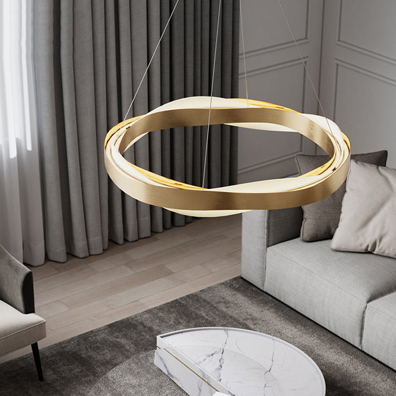 Gold Stainless Steel Hanging Pendant Lights Contemporary Hanging Lamps for Living Room