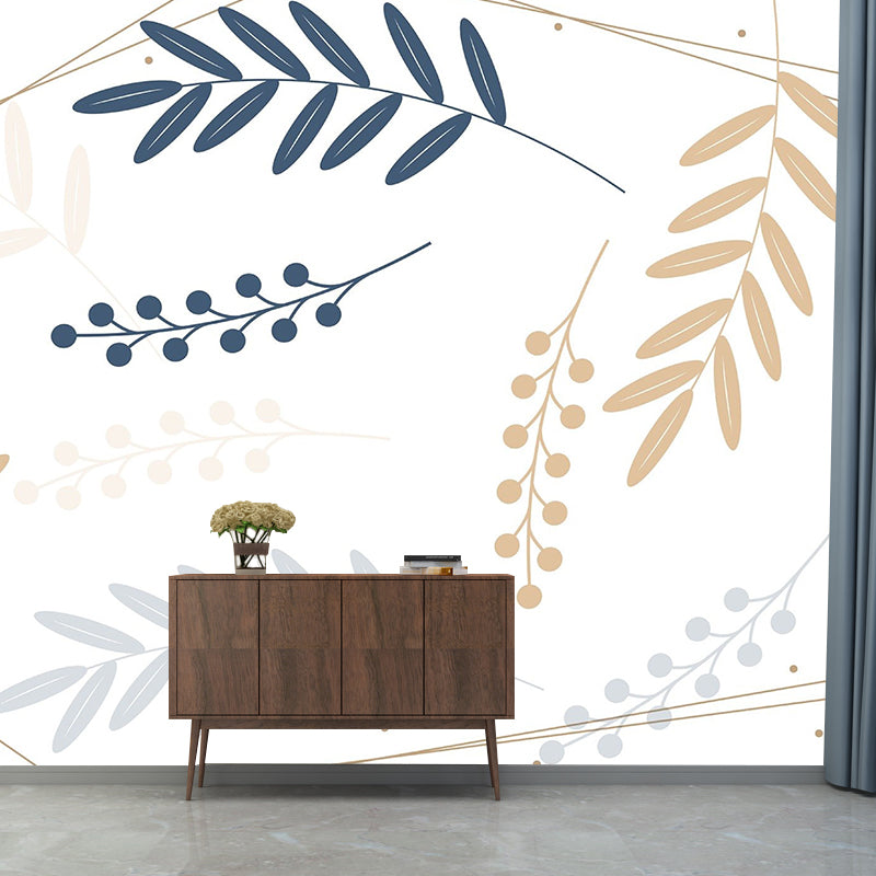 Modern Plant Wall Murals Stain Resistant Wall Art for Home,Waterproof and Antifouling