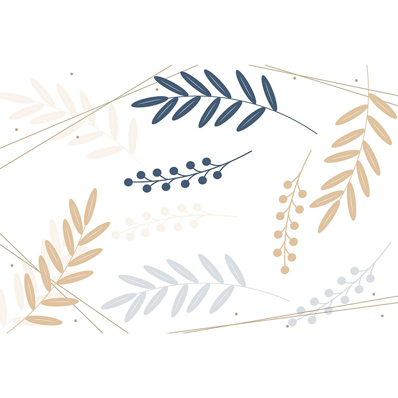 Modern Plant Wall Murals Stain Resistant Wall Art for Home,Waterproof and Antifouling