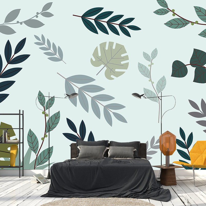 Modern Plant Wall Murals Stain Resistant Wall Art for Home,Waterproof and Antifouling