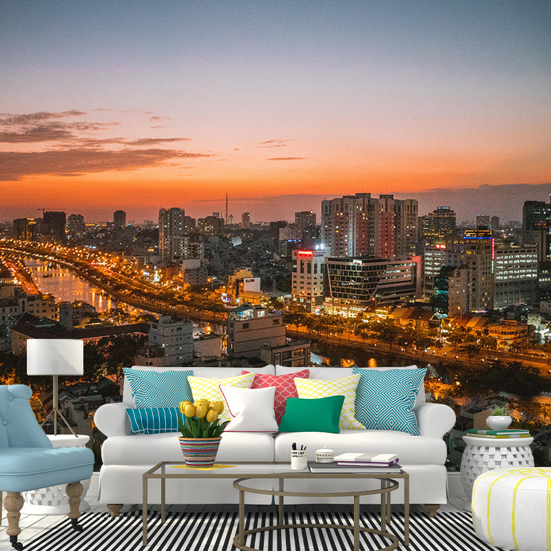 Crepuscular Scene Mural Mildew Resistant Eco-friendly Wall Decor Interior Wall Murals