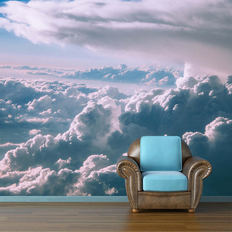 Blue Sky Mural Wallpaper with Cloud Modern Wall Decor for Sleeping Room