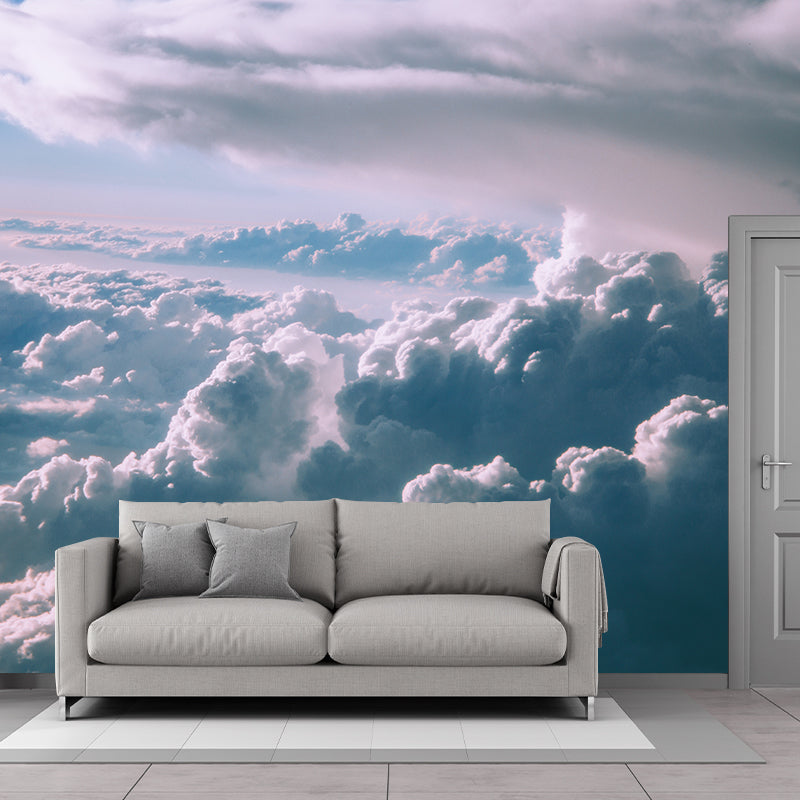 Blue Sky Mural Wallpaper with Cloud Modern Wall Decor for Sleeping Room