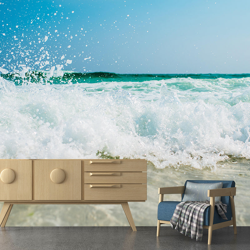 Sea Mural Photography Wallpaper Modernist Nature Scenery Living Room Wall Mural
