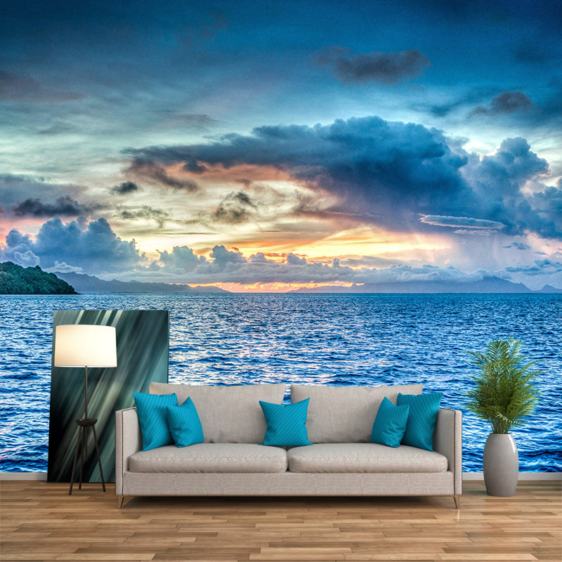 Sea Mural Photography Wallpaper Modernist Nature Scenery Living Room Wall Mural