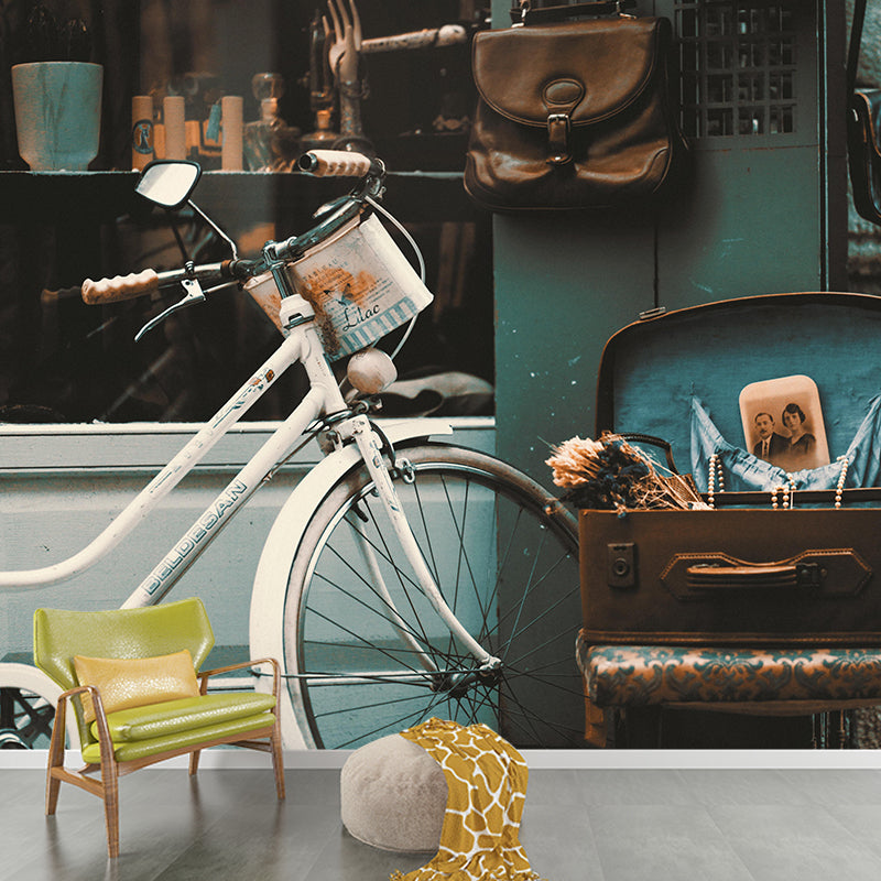 Bicycle Printed Mural Decal Industrial Decorative Wall Covering for Accent Wall