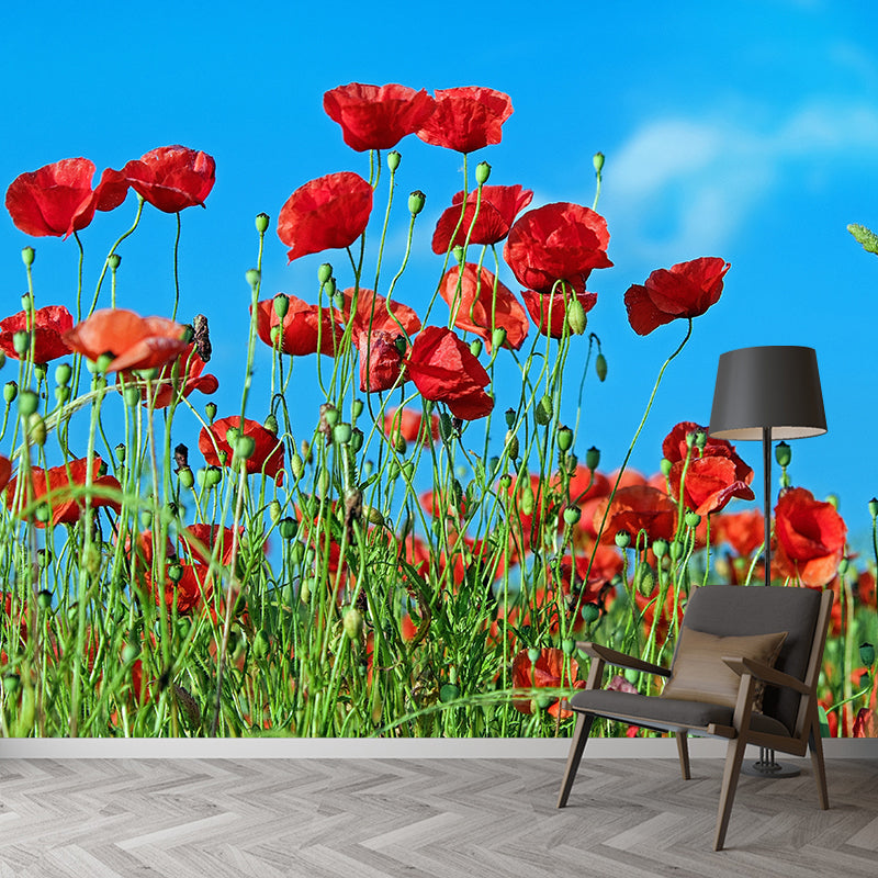 Photography Flower Mural Wallpaper Colorful Moisture Resistant Wallpaper