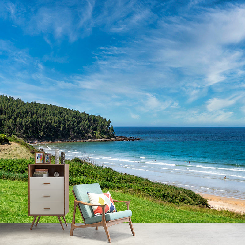 Beach Seascape Mural Wallpaper Modernist Wallpaper Wall Decoration for Bedroom Living Room