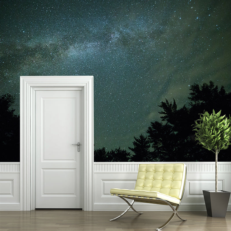 Contemporary Full Sky Landscape Wallpaper Mural Deep Space Wall Decor for Bedroom