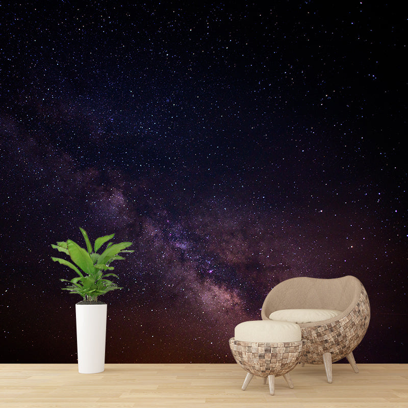 Night Sky Mural Wallpaper in Dark Color Wallpaper Wall Decoration for Bedroom Living Room