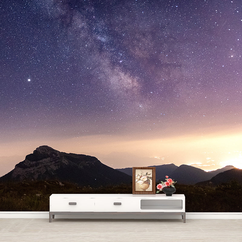 Night Sky Mural Wallpaper in Dark Color Wallpaper Wall Decoration for Bedroom Living Room