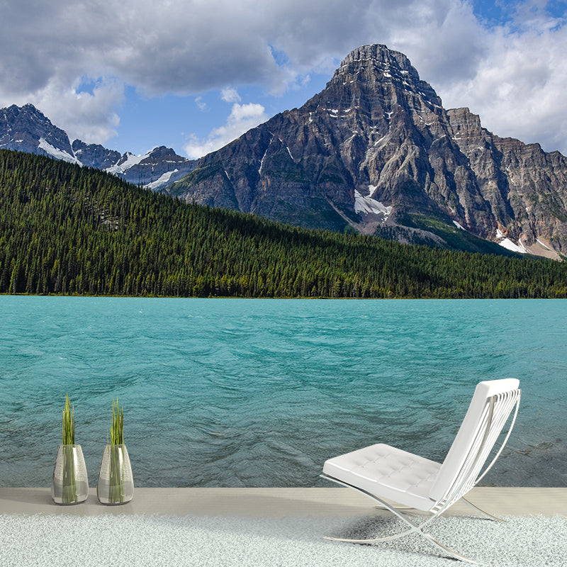 Blue Lake High Mountain Scenery Wall Mural Decorate Living Room Wall Decor