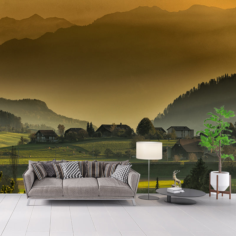 Modern Beautiful Lake Mountain Scenery Mural Wallpaper Used to Decorate Hall