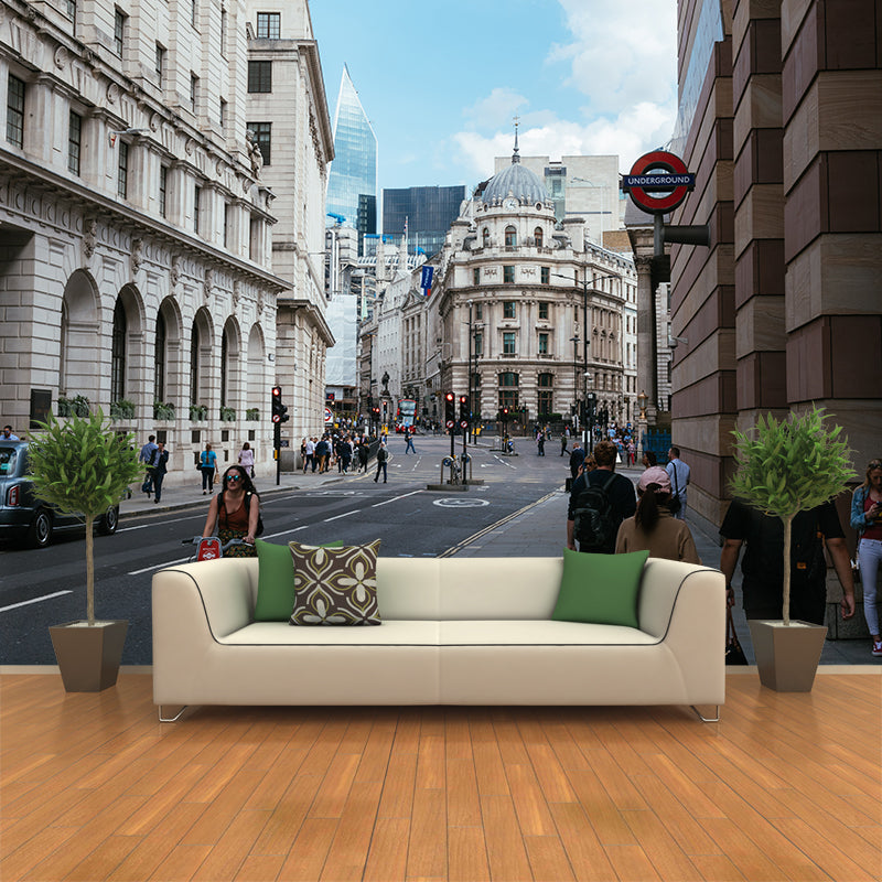 Modernism City Full Scenery Mural Wallpaper Meeting Room Decoration,Personalized Size