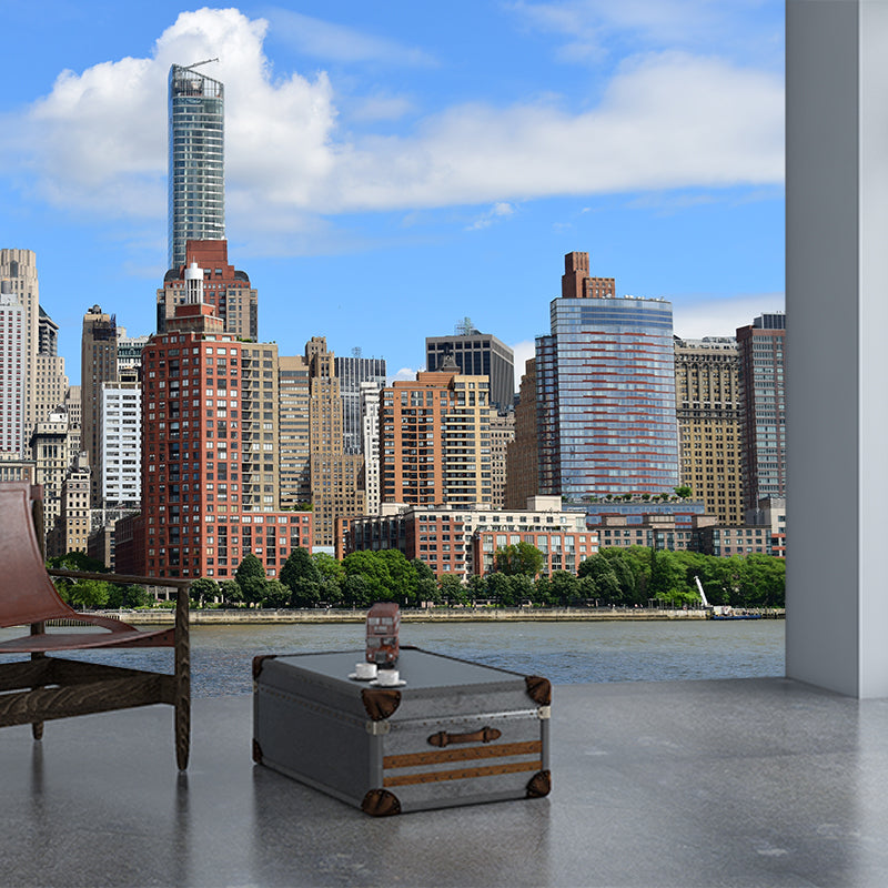 Modernism City Full Scenery Mural Wallpaper Meeting Room Decoration,Personalized Size