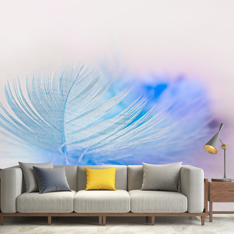 Living Room Wall Mural Feather Pattern Contemporary Style Wall Covering