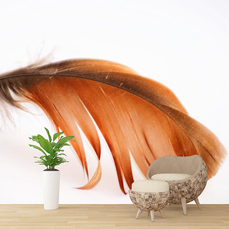 Living Room Wall Mural Feather Pattern Contemporary Style Wall Covering