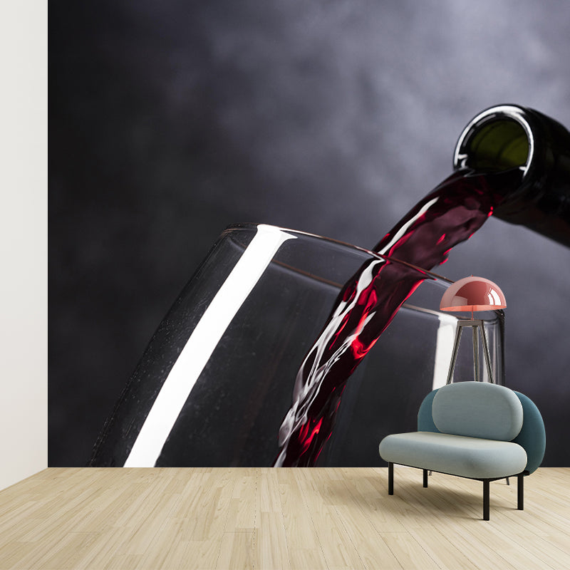 Wine Pattern Wall Mural Contemporary Style Commercial Use Wall Covering