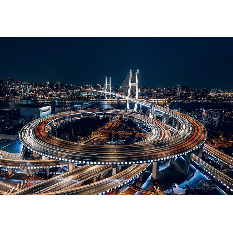 Modern Photographic City View Wall Mural Used to Decorate Living Room and Bedroom