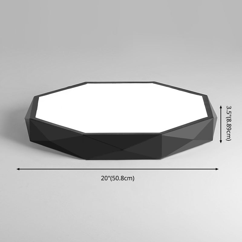 Luz de techo de LED acrílico geométrico en estilo creativo moderno Montaje de vaciado de hierro forjado para dormitorio