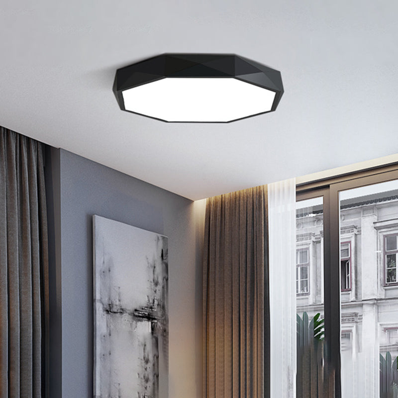 Luz de techo de LED acrílico geométrico en estilo creativo moderno Montaje de vaciado de hierro forjado para dormitorio