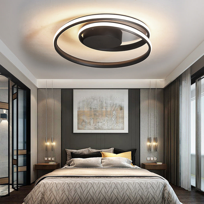 Lámpara de techo LED lineal creativa moderna, montaje empotrado de aluminio con pantalla de silicona