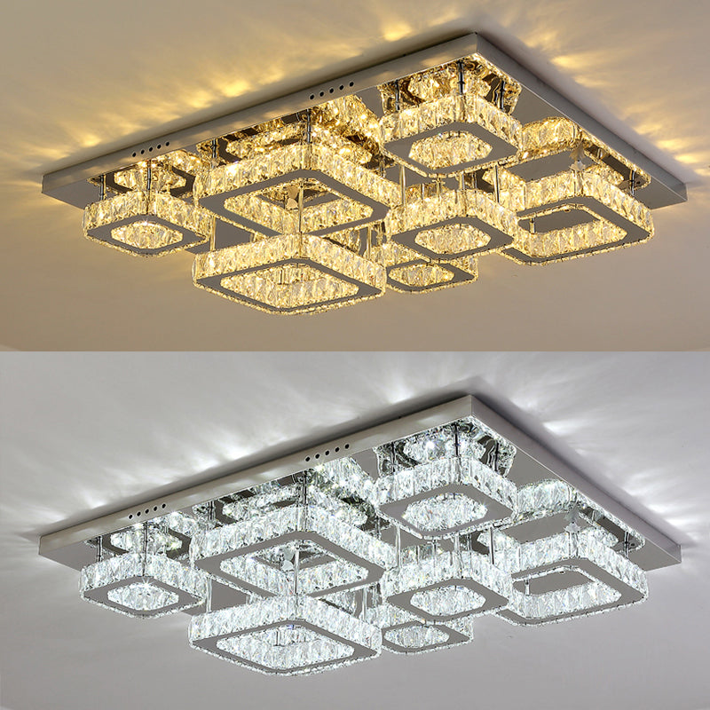 Luminaires encastrés en cristal modernes, montage encastré LED doré pour salon