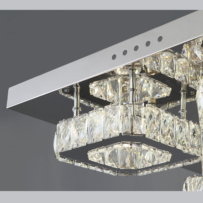 Luminaires encastrés en cristal modernes, montage encastré LED doré pour salon