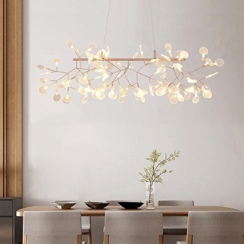 Gold de rosa contemporáneo lineal accesorios de iluminación de la isla lámpara de lámpara