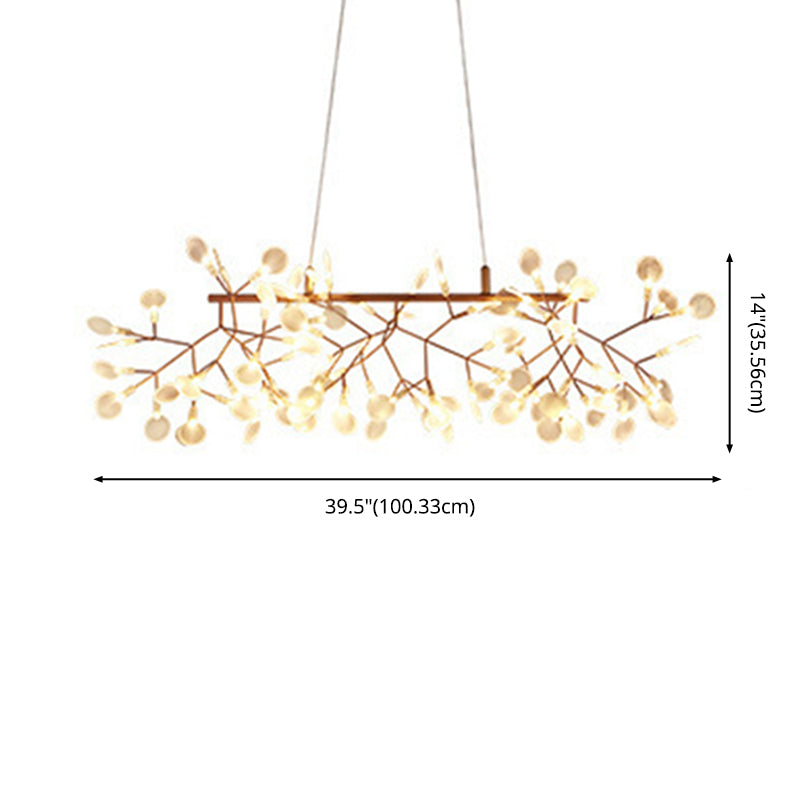 Gold de rosa contemporáneo lineal accesorios de iluminación de la isla lámpara de lámpara