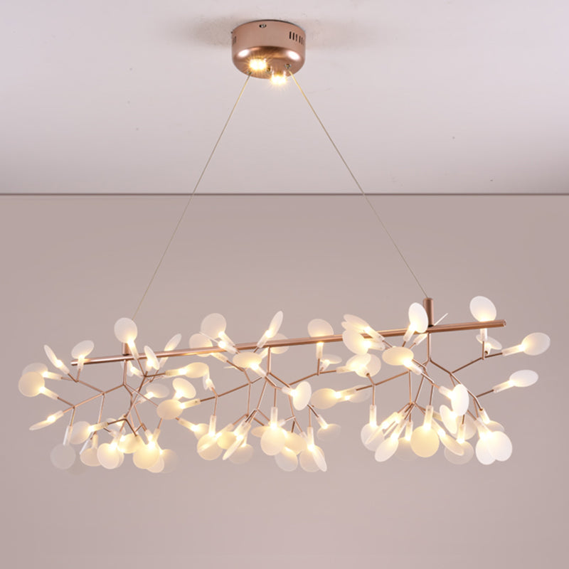 Gold de rosa contemporáneo lineal accesorios de iluminación de la isla lámpara de lámpara