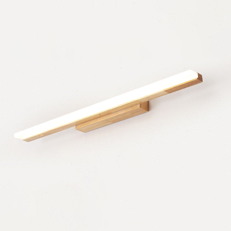 Log Color LED Wall Lamp in Modern Concise Style Wooden Linear Wall Light with Acrylic Shade