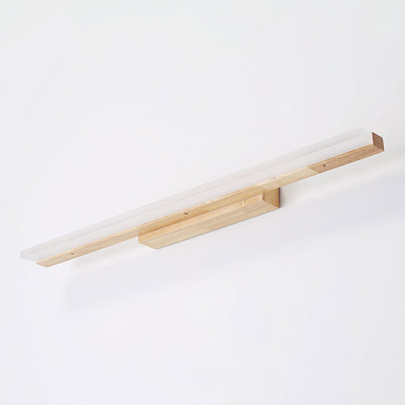 Log Color LED Wall Lamp in Modern Concise Style Wooden Linear Wall Light with Acrylic Shade