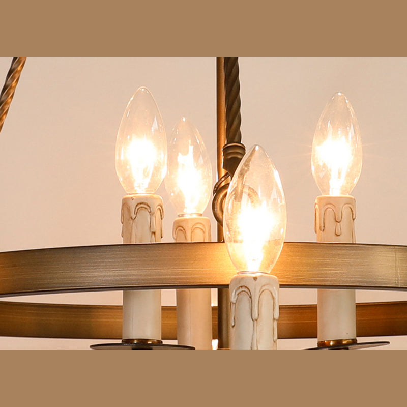 Lámpara de araña de velas lámpara de lámpara de metal industrial iluminación para restaurante